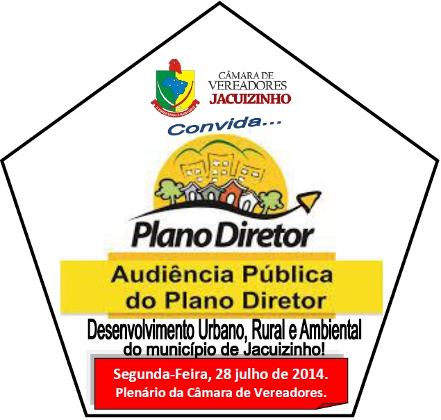 PLANO DIRETOR: Câmara de Vereadores irá realizar Audiência Pública.
