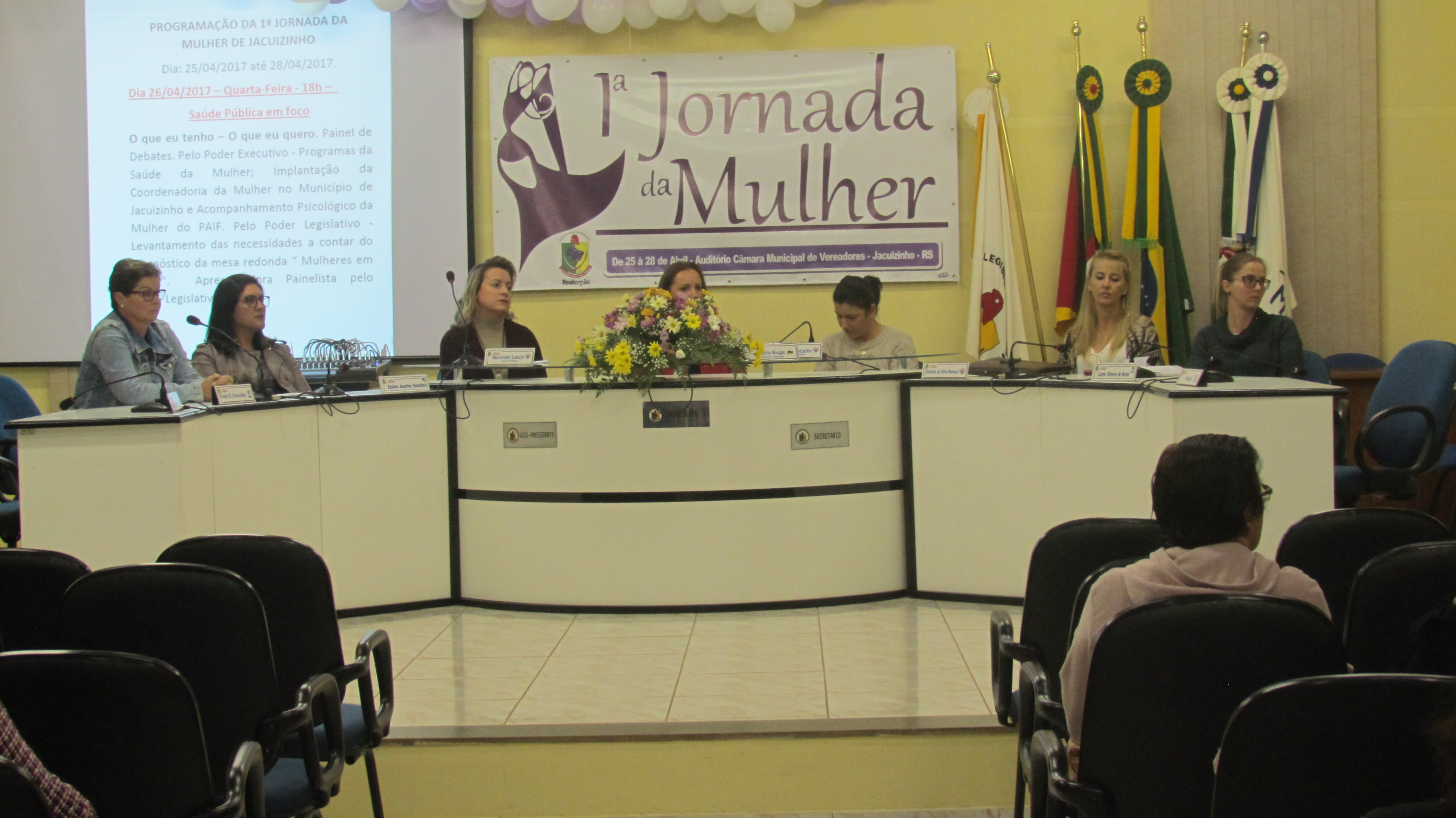 1ª JORNADA DA MULHER: Quarta-feira (26/04/2017)
