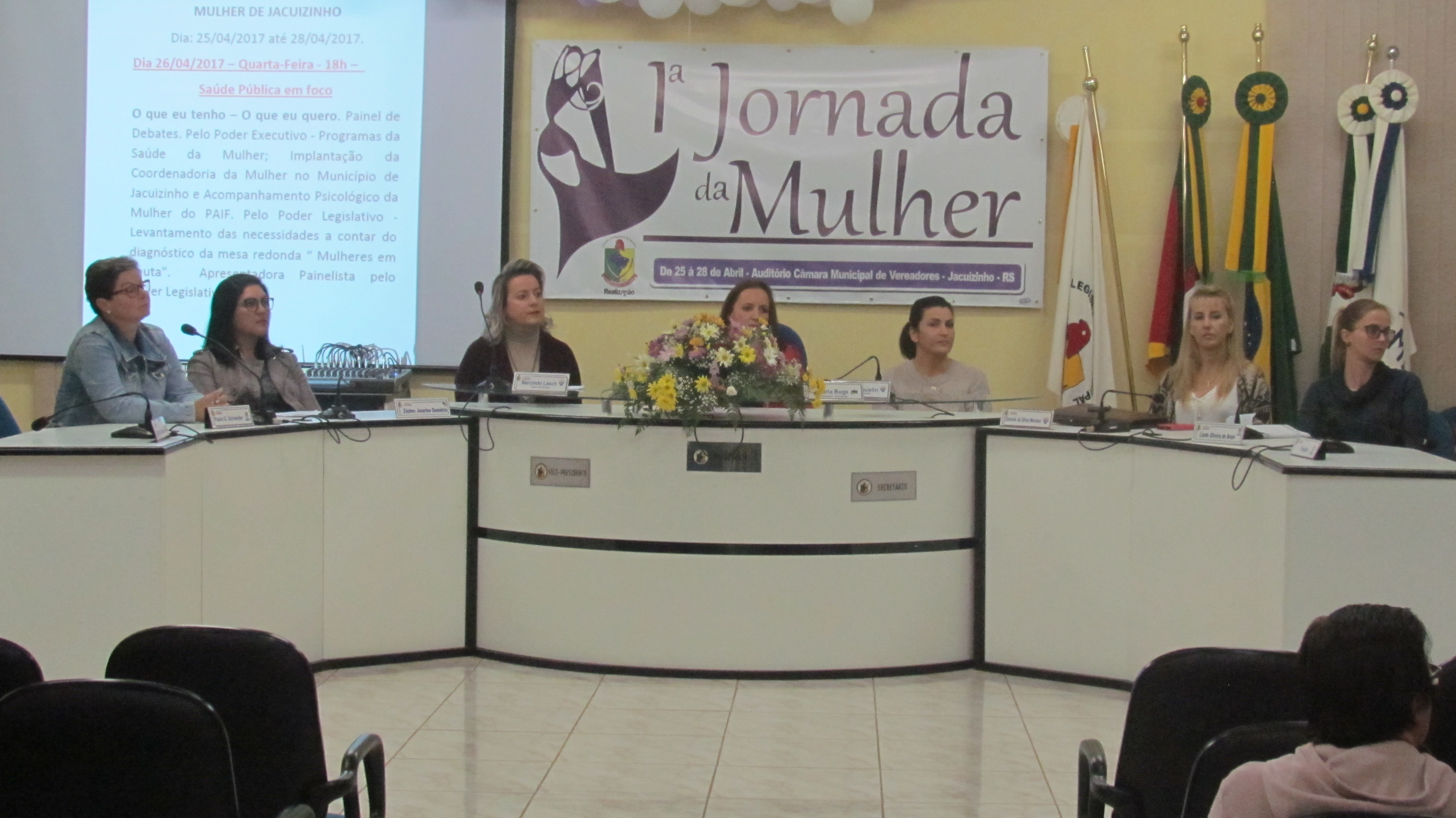 1ª JORNADA DA MULHER: Quarta-feira (26/04/2017)